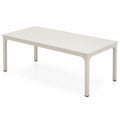 Tavolo da pranzo rettangolare in alluminio bianco 200x90x75 cm