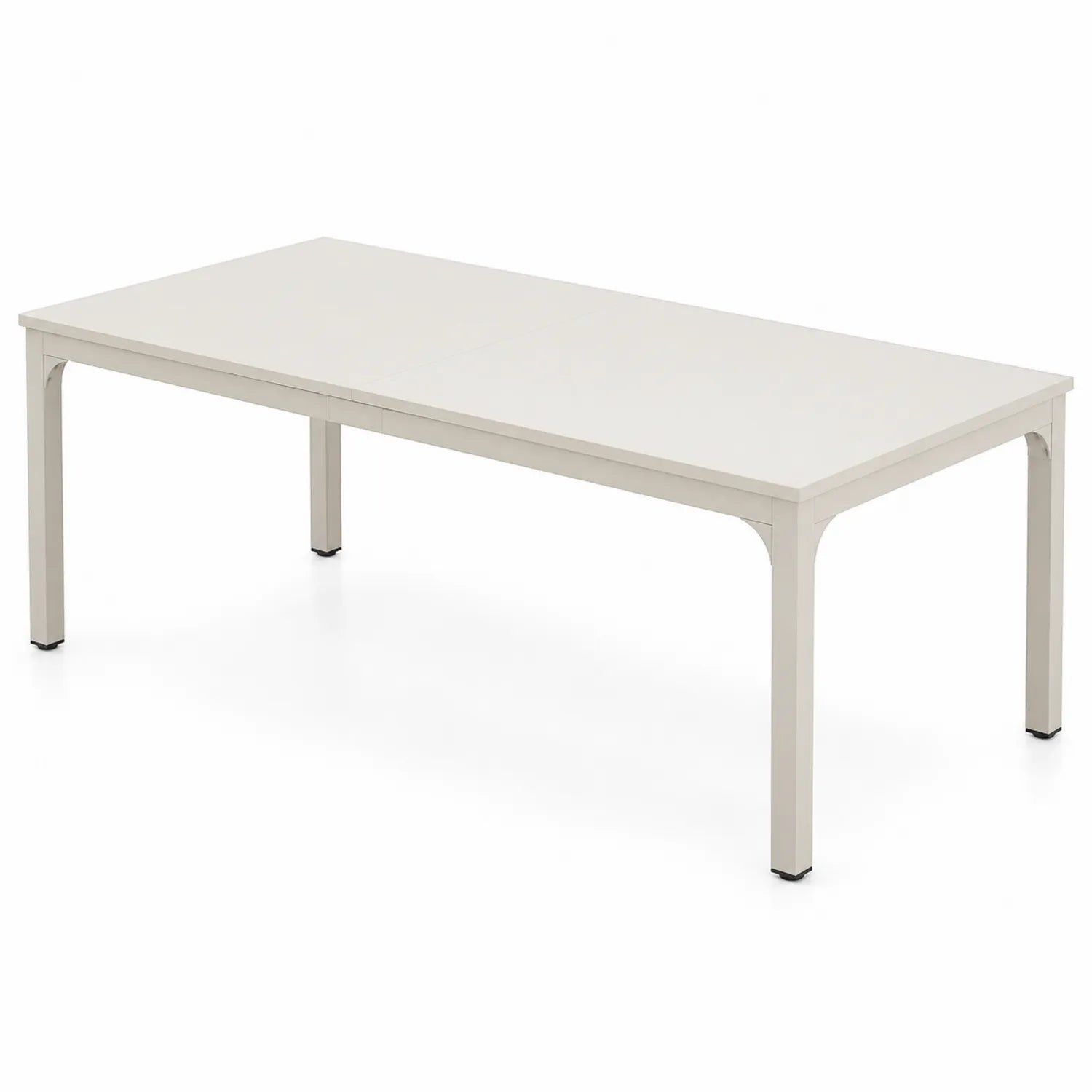 Tavolo da pranzo rettangolare in alluminio bianco 200x90x75 cm