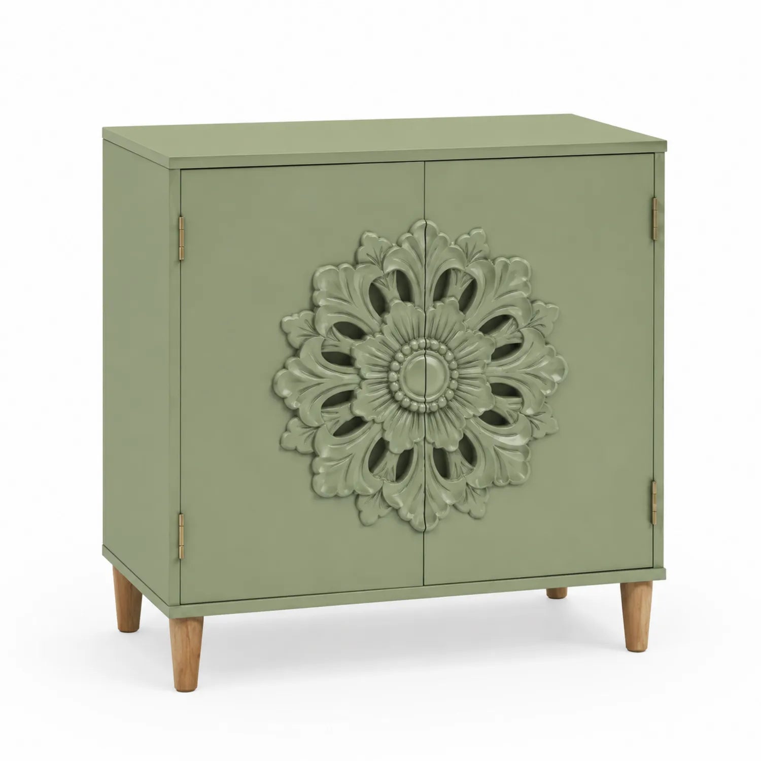 Credenza in Legno MDF Intagliato Verde