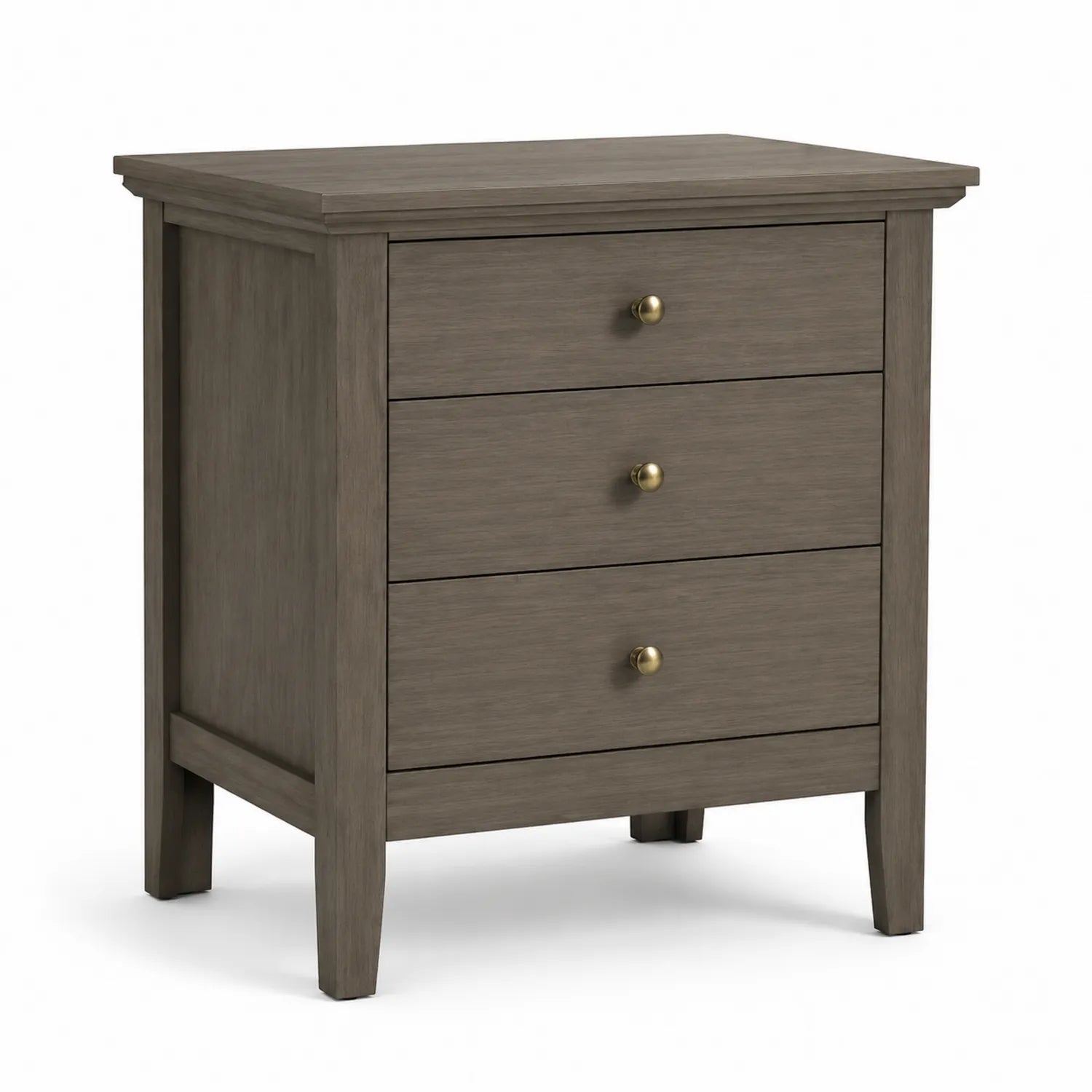 Comodino con 3 cassetti in legno marrone 60x45x70 cm