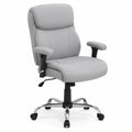 Sedia da ufficio in tessuto grigio con base in metallo regolabile