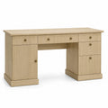 Scrivania in legno massello con cassetti e ante beige