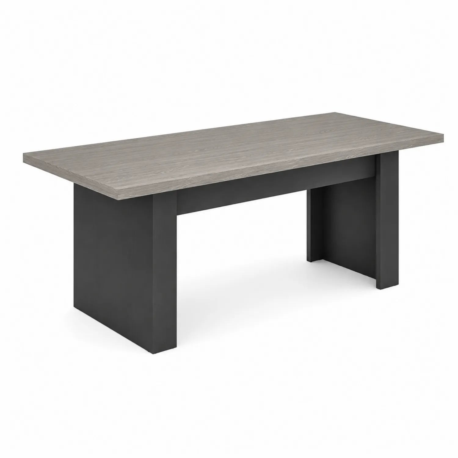 Tavolo da pranzo in legno e metallo nero 200x100x75 cm