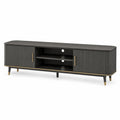 Mobile TV in legno di MDF con dettagli in metallo nero 180x40x50 cm