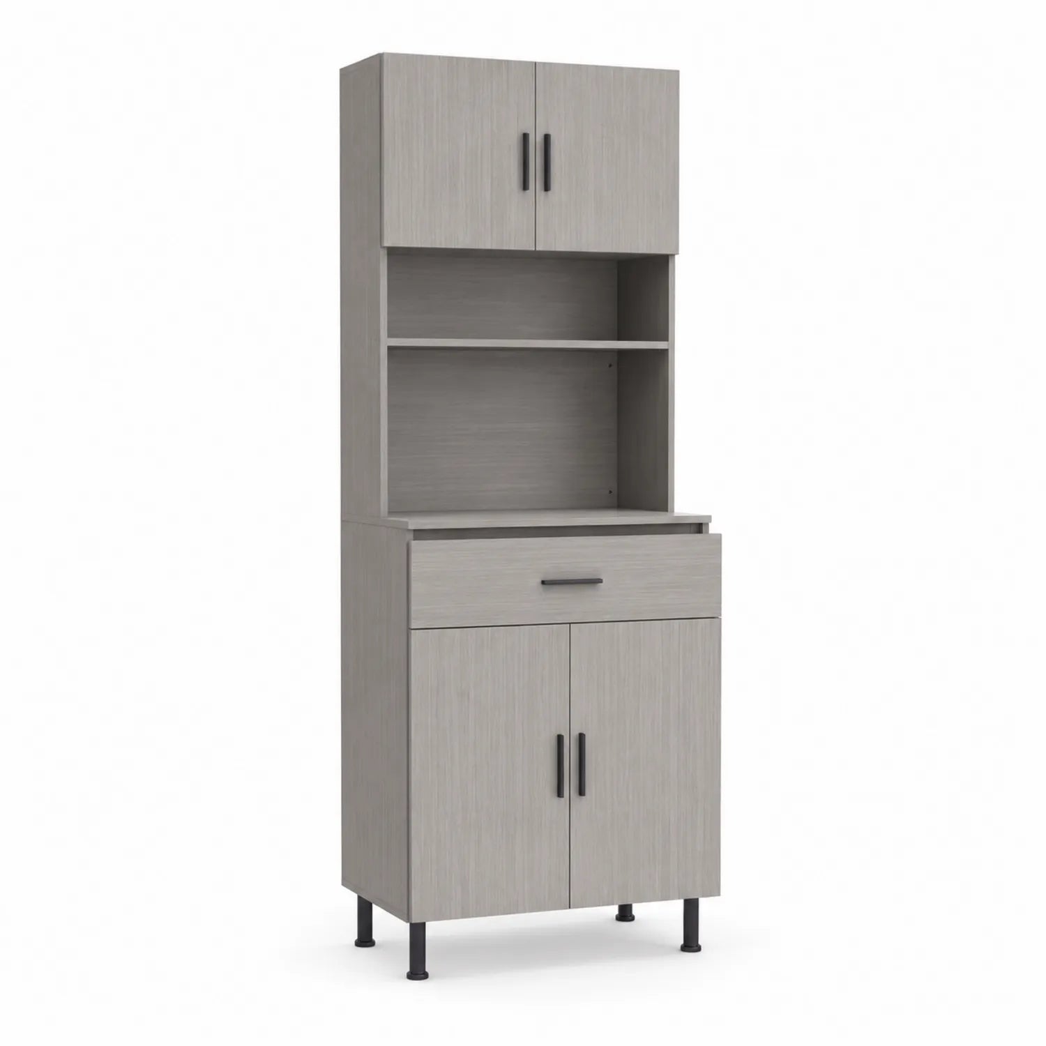 Armadio Contenitore in Legno Grigio con Ante e Cassetto