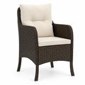 Sedia in Rattan Sintetico Marrone con Cuscini Beige, 60x60x90 cm
