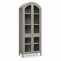 Armadio a vetrina in legno e vetro grigio 200x80x40 cm