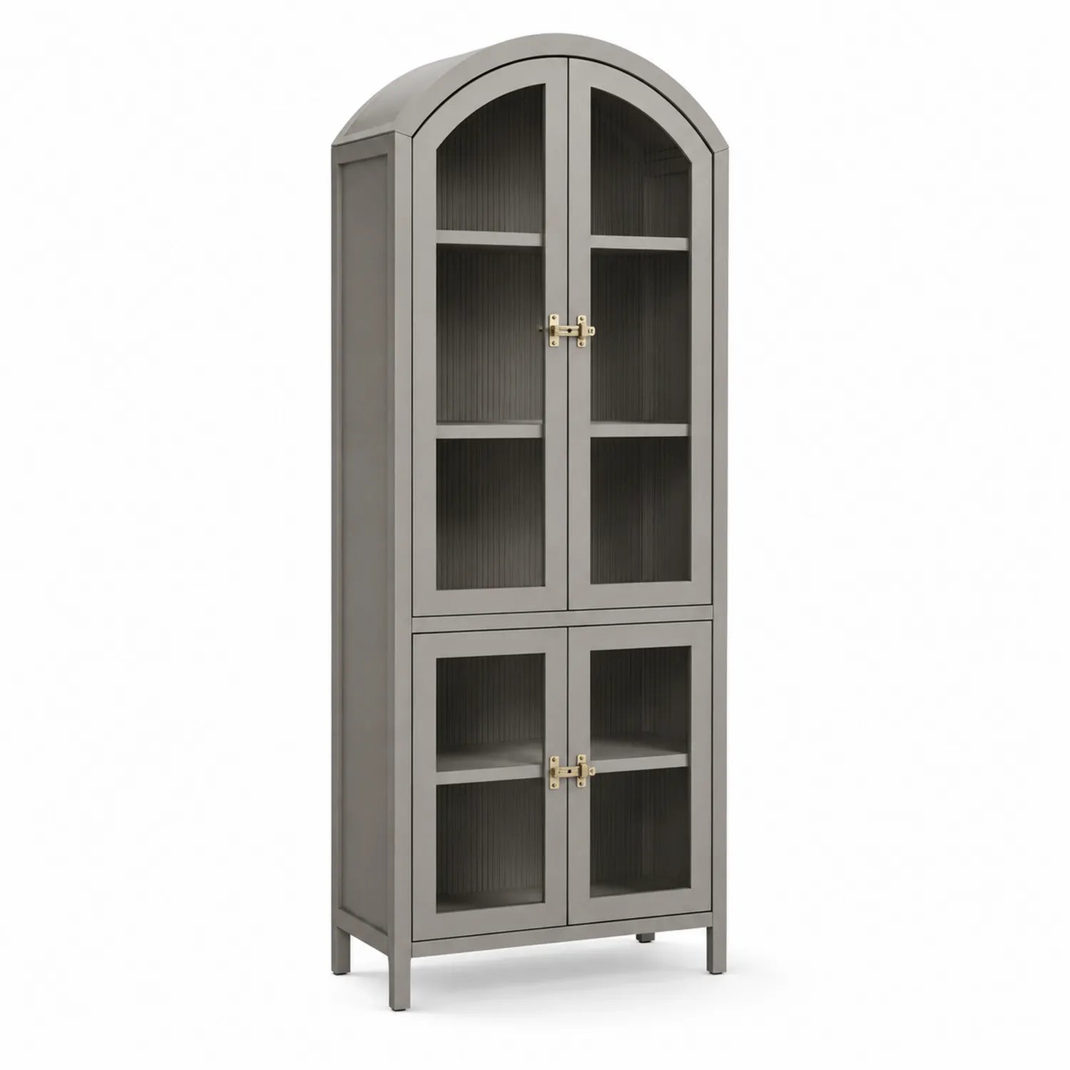 Armadio a vetrina in legno e vetro grigio 200x80x40 cm