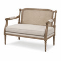 Divano a due posti in legno e rattan 130x60x90 cm