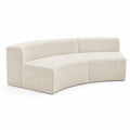 Divano modulare curvo in velluto a coste beige