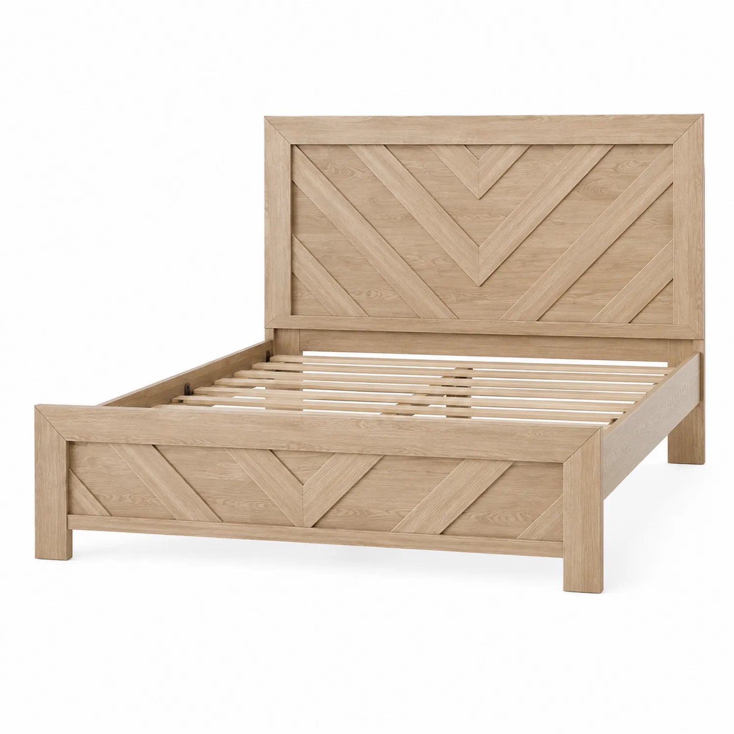 Letto matrimoniale in legno di rovere
