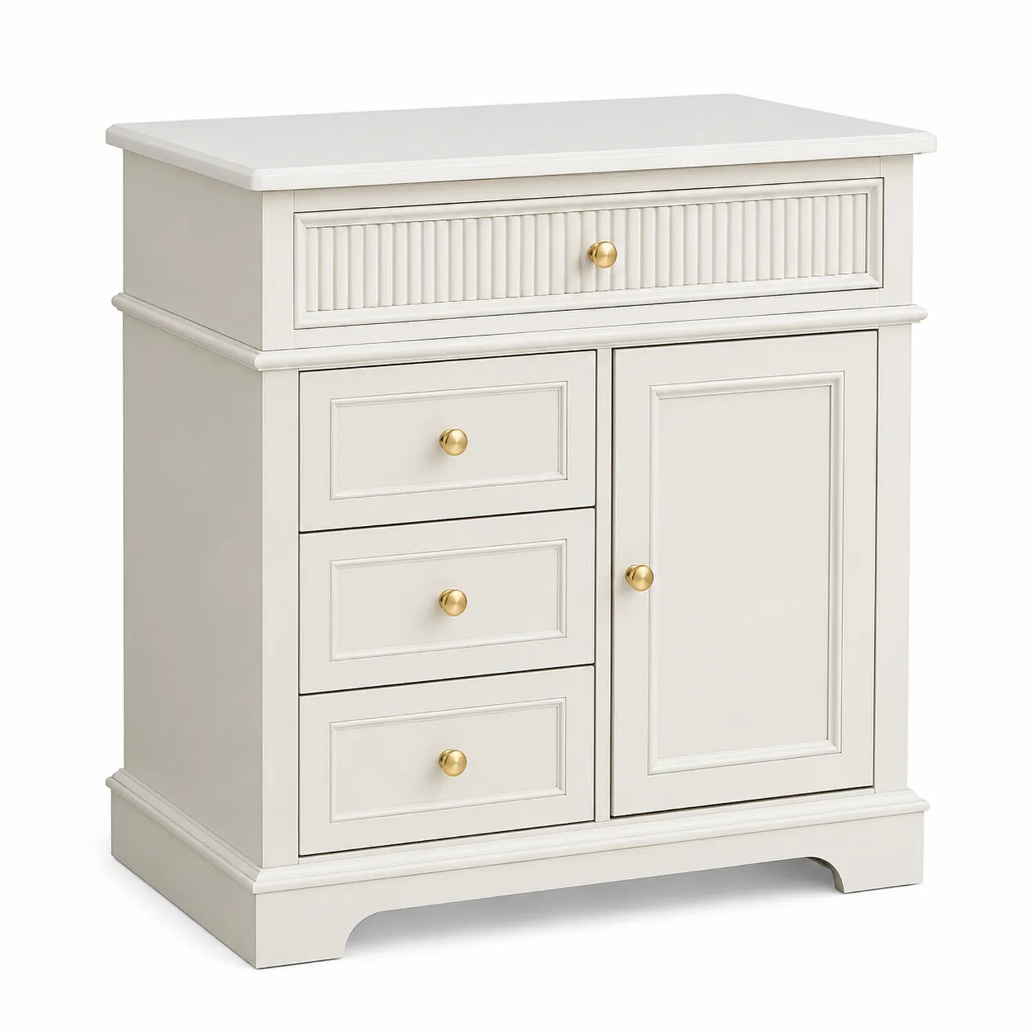 Credenza in Legno con 3 Cassetti e 1 Anta Beige