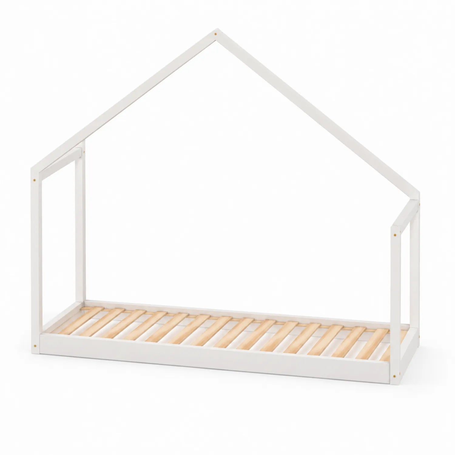 Letto a Forma di Casa in Legno Bianco