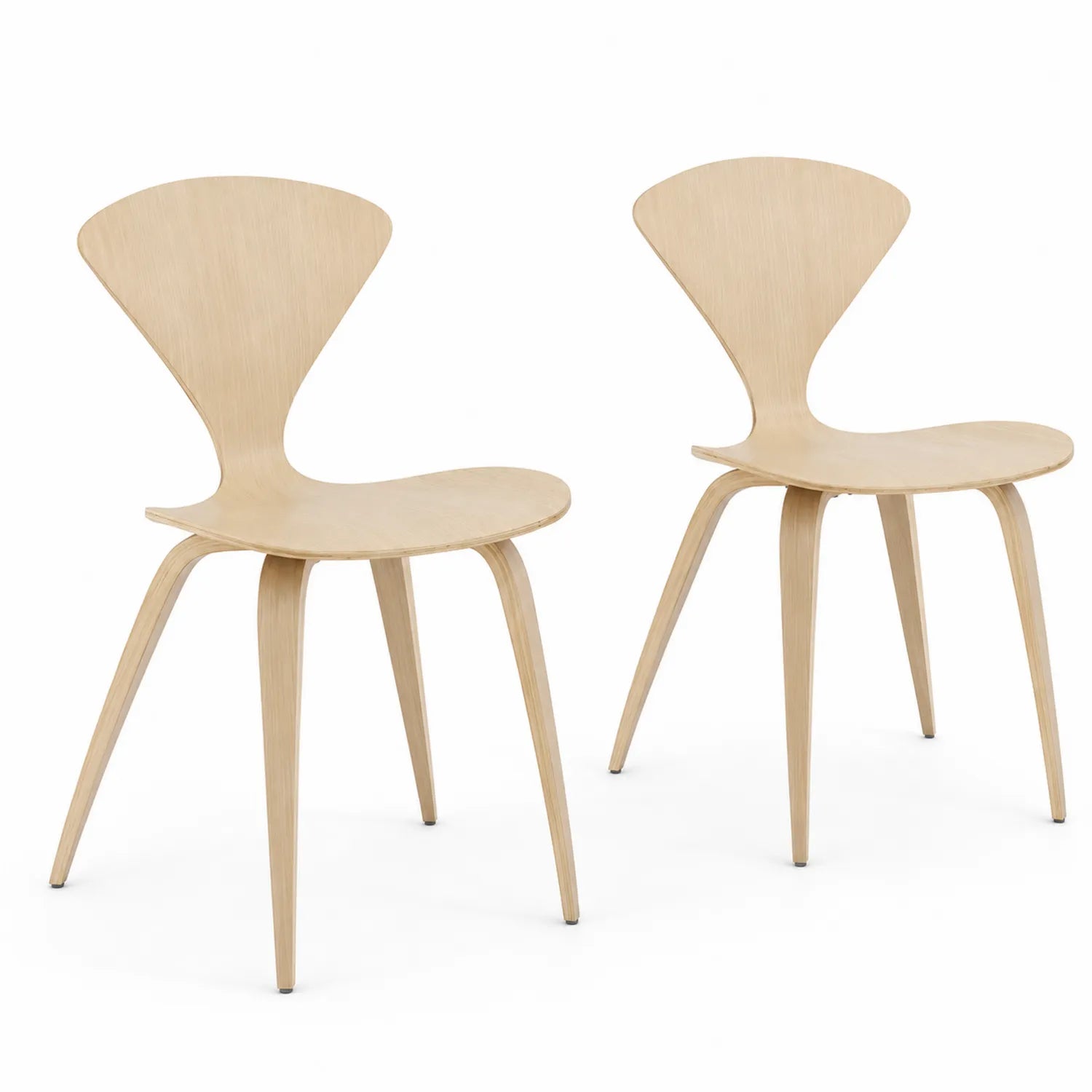 Set di 2 Sedie in Legno Multistrato Colore Rovere Naturale
