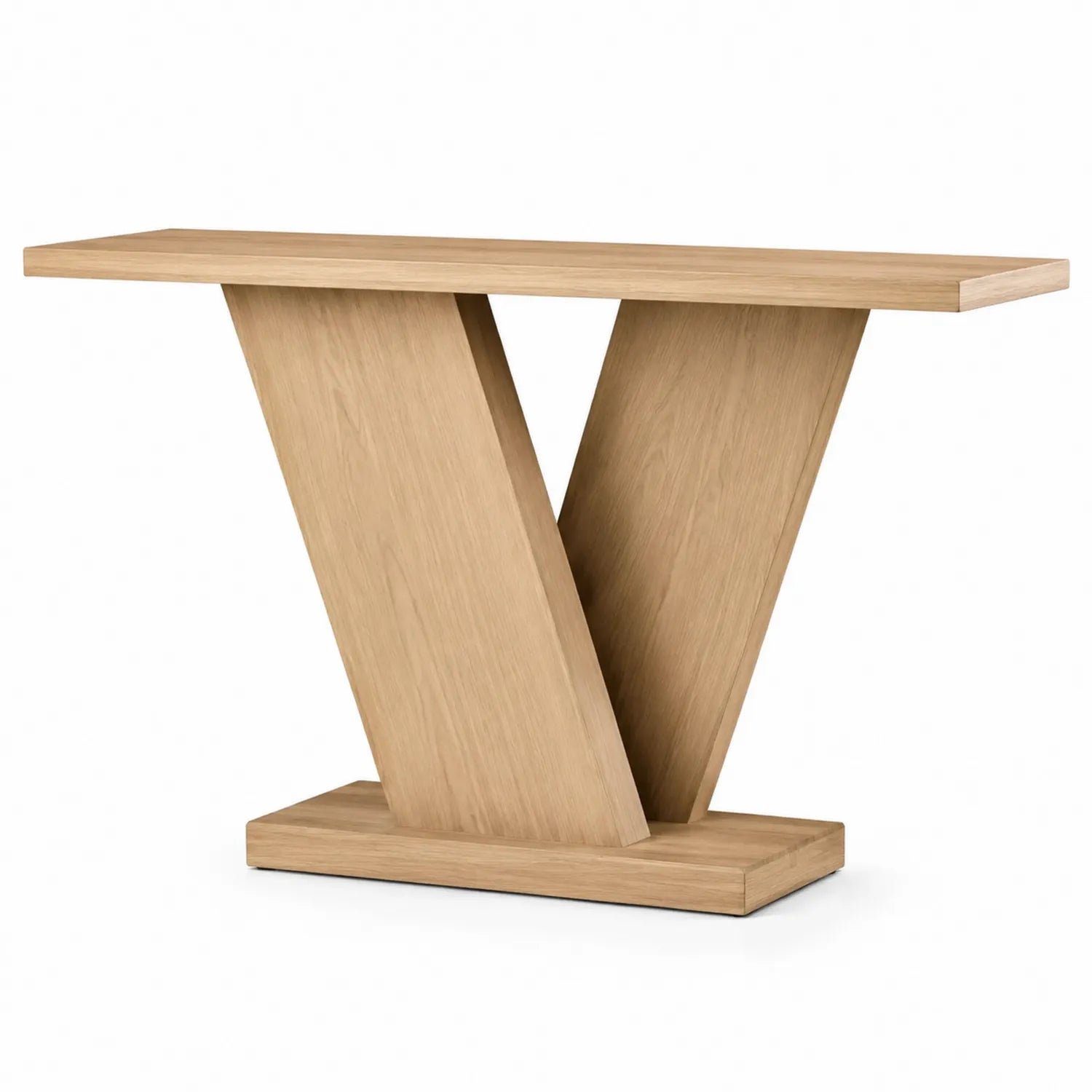 Consolle in Legno Forma V Naturale 120x30x80 cm