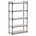 Scaffale a 5 Ripiani in Legno e Metallo Nero
