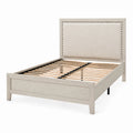 Letto matrimoniale legno massello testata imbottita 200x160 cm Bianco