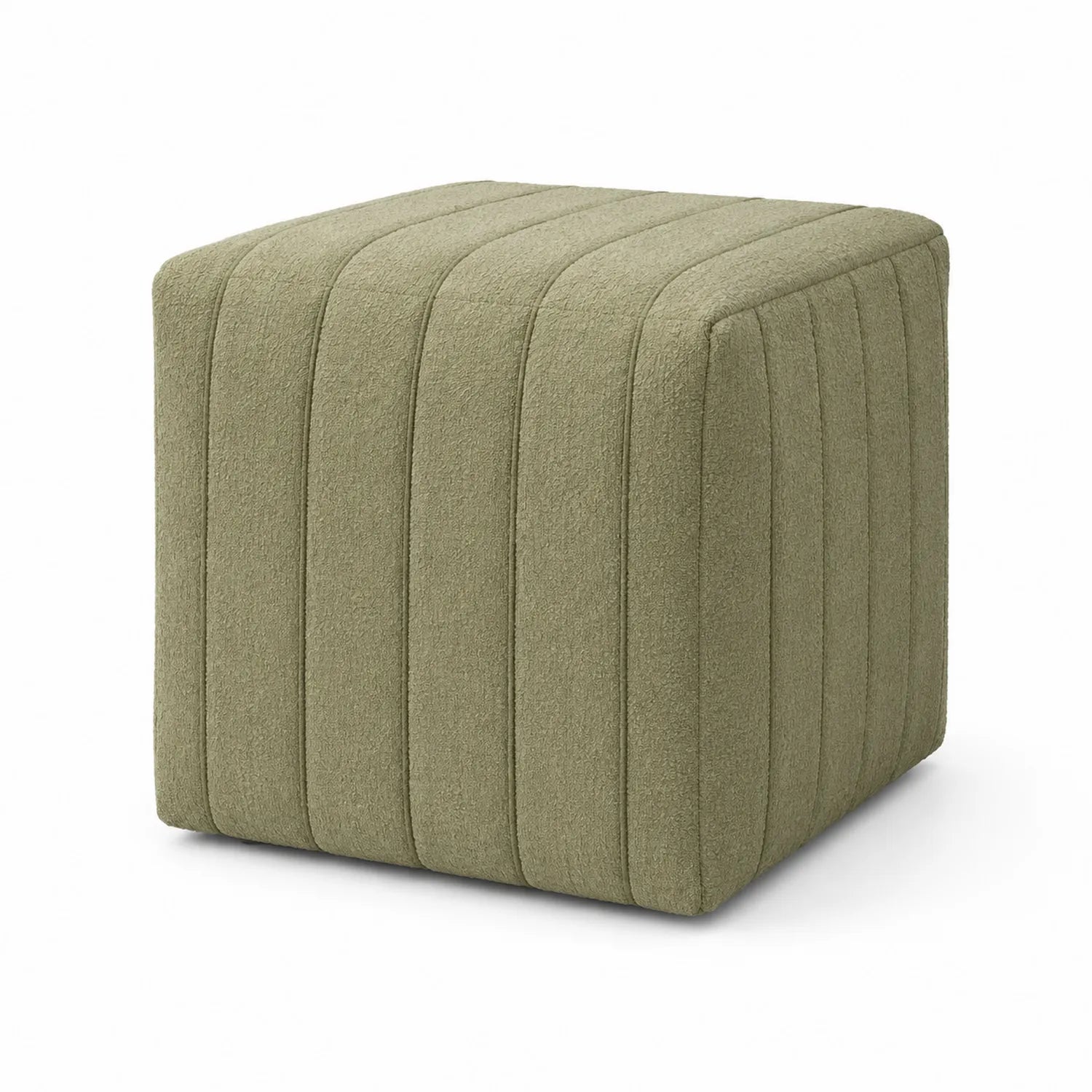 Poggiapiedi Cubo in Tessuto Poliestere Verde 40x40x40 cm