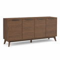 Credenza in legno di noce con 4 ante 150x45x80 cm