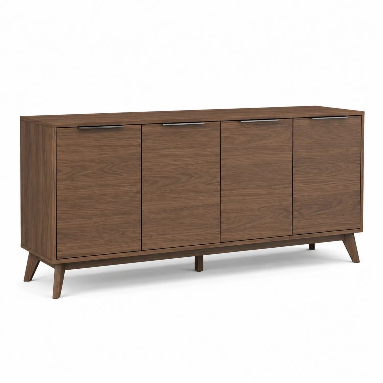 Credenza in legno di noce con 4 ante 150x45x80 cm