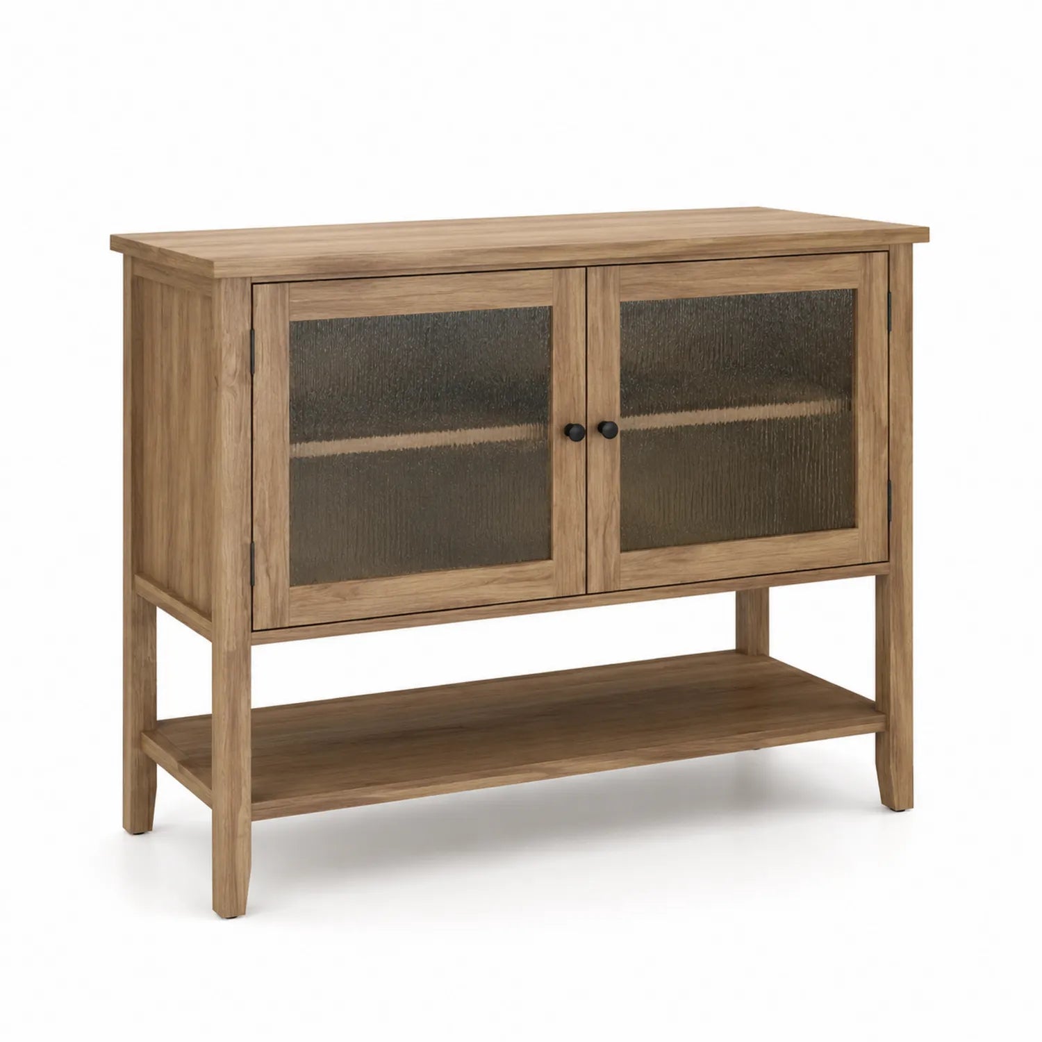 Credenza in Legno e Vetro Temperato con Mensola