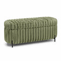 Panca in metallo e tessuto poliestere verde 120x40x45 cm