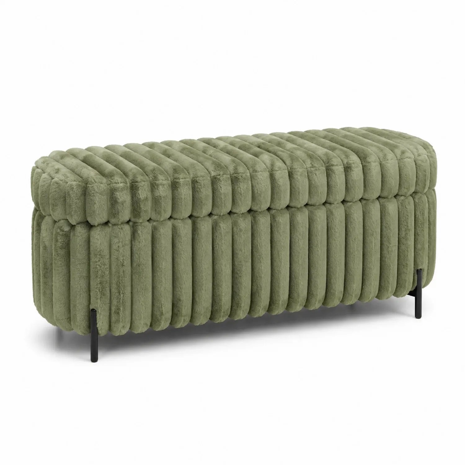 Panca in metallo e tessuto poliestere verde 120x40x45 cm