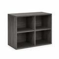 Scaffale Contenitore a Cubi 4 Scomparti Legno Grigio 74x74x39 cm