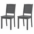 Set di 2 Sedie in Legno Massello Grigio