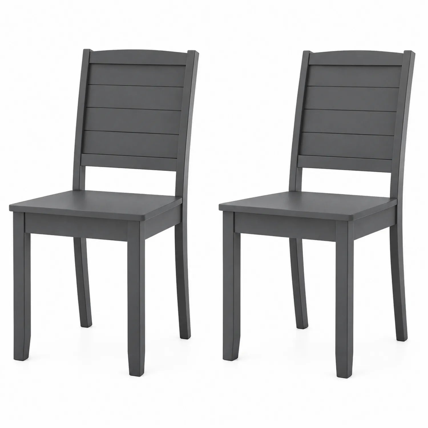 Set di 2 Sedie in Legno Massello Grigio