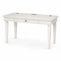 Scrivania rettangolare in MDF bianco con gestione cavi