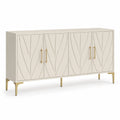 Credenza in MDF con Ante Scolpite e Maniglie in Ottone