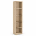 Libreria in legno di rovere chiaro con 5 ripiani 180x30x20 cm