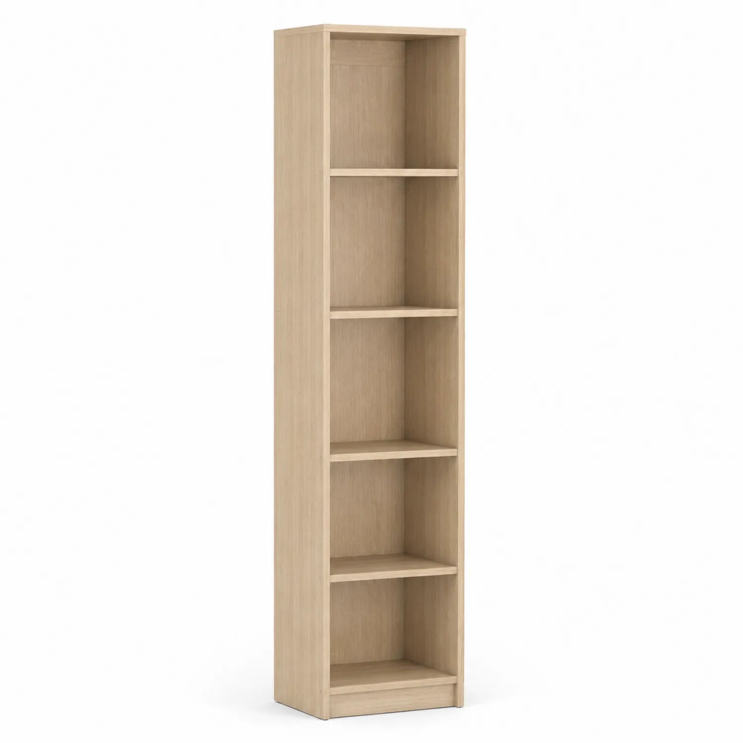 Libreria in legno di rovere chiaro con 5 ripiani 180x30x20 cm