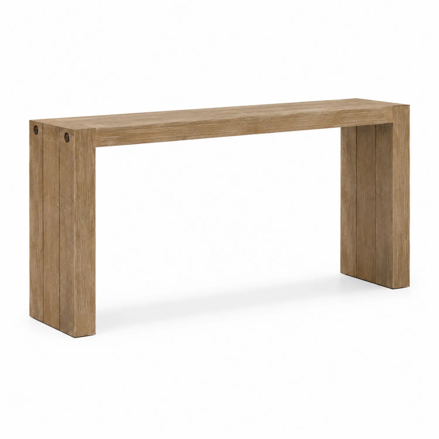 Consolle rettangolare in legno massello di rovere 120x30x75 cm