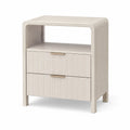 Comodino in legno MDF con 2 cassetti e ripiano aperto Bianco 40x30x60 cm