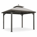 Gazebo in Alluminio Rettangolare Grigio