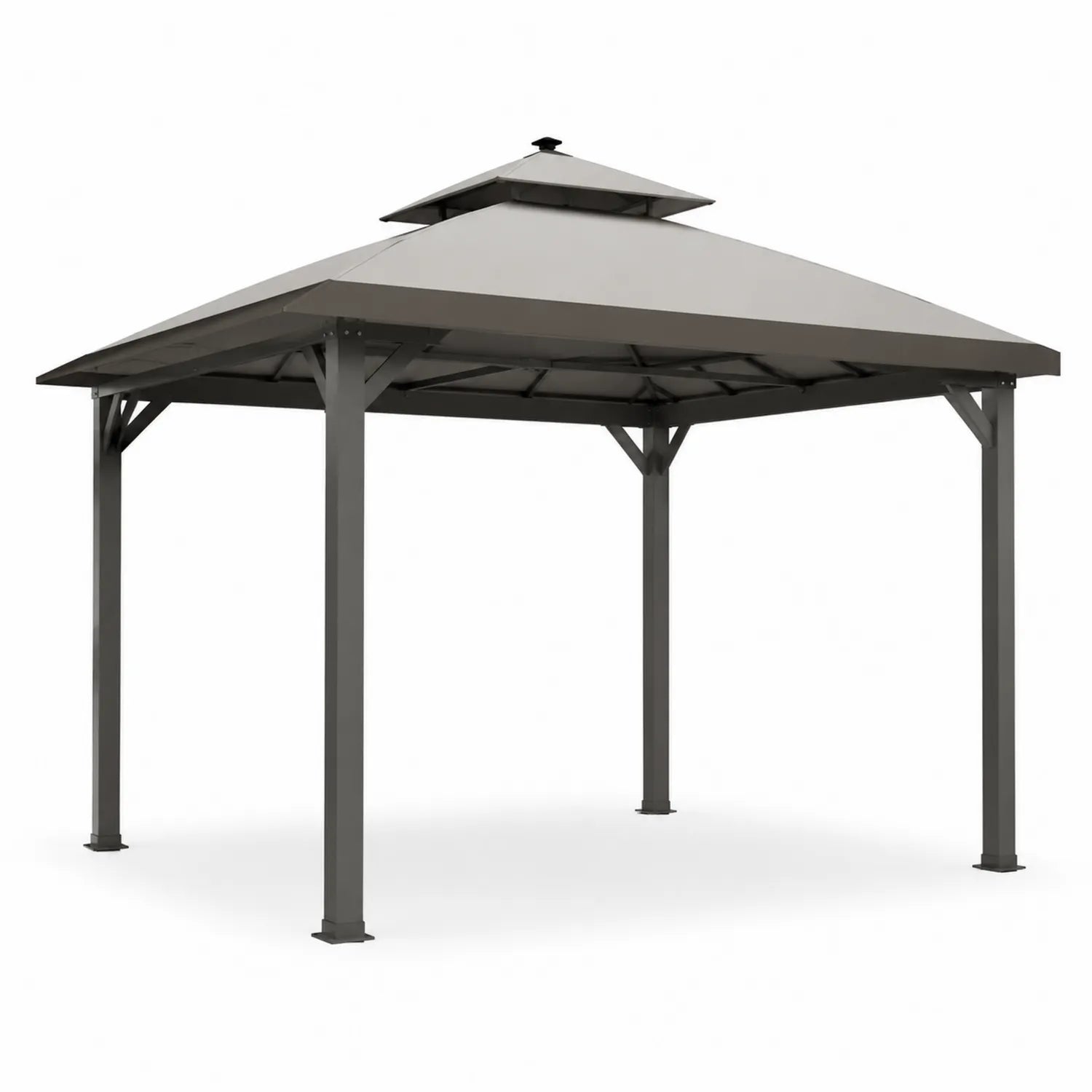 Gazebo in Alluminio Rettangolare Grigio