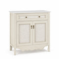 Credenza legno massello bianca con cassetto e due ante